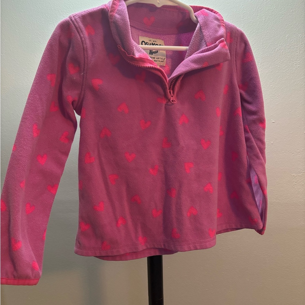 OshKosh B'gosh Pink Fleece Sweatshirt Quarter-Zip